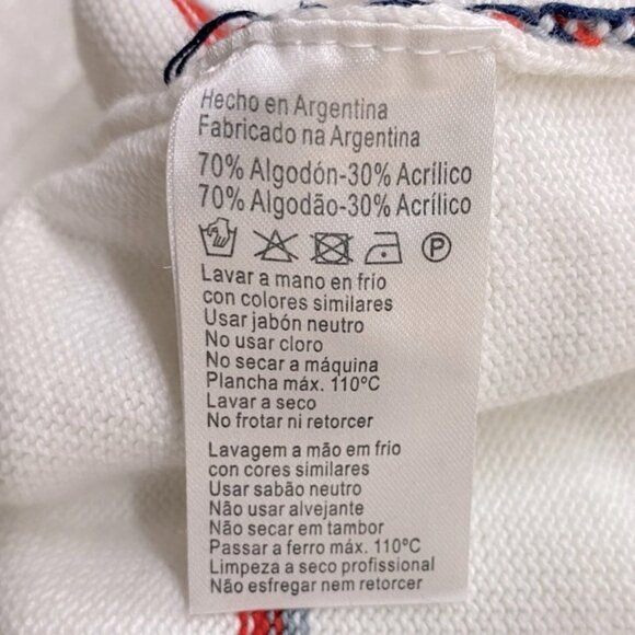 Lacoste White with Red and Blue Stripes Crewneck Sweater M - Picture 5 of 16